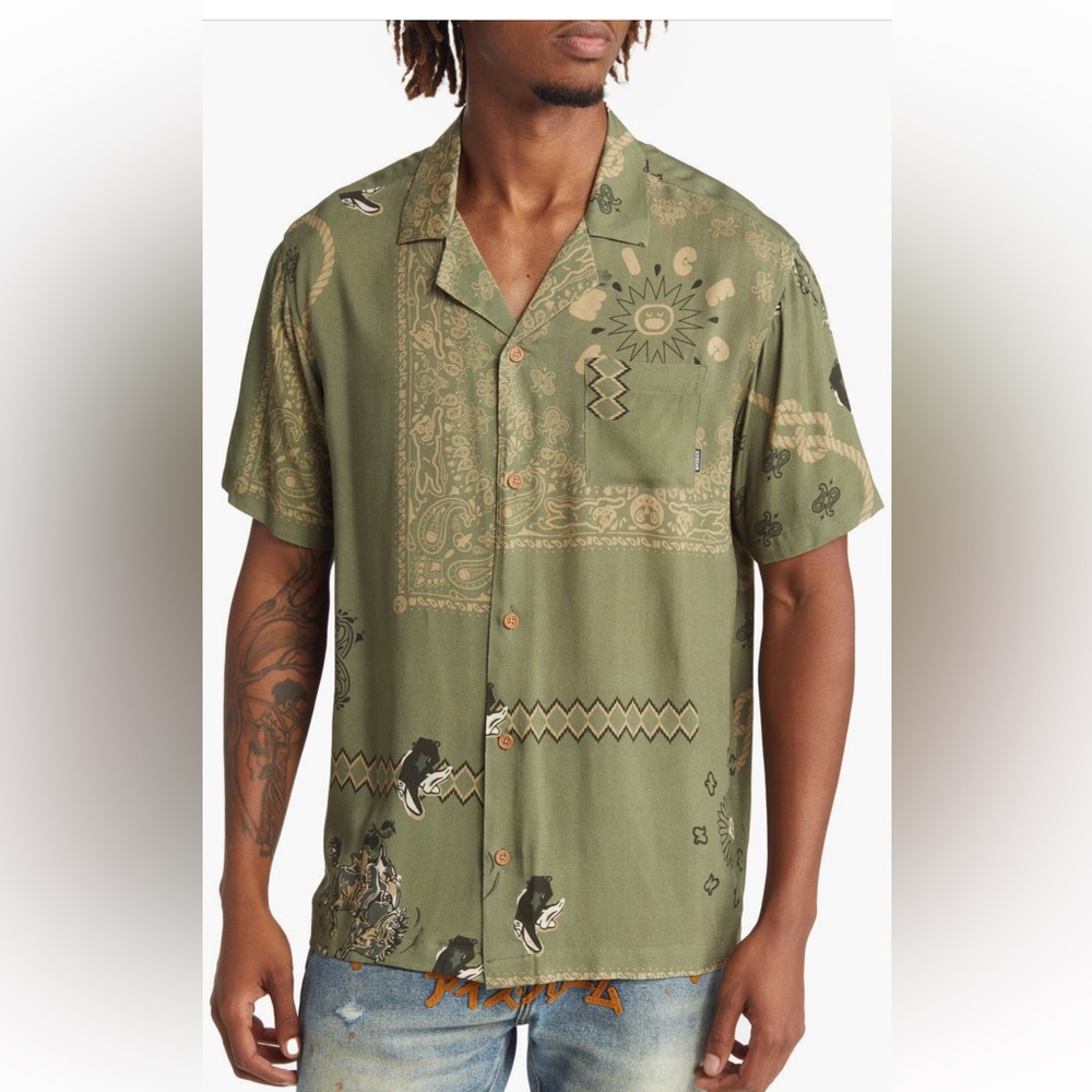 NWT Billionaire Boys Club/Icecream Western Bandanna Camp Style Shirt